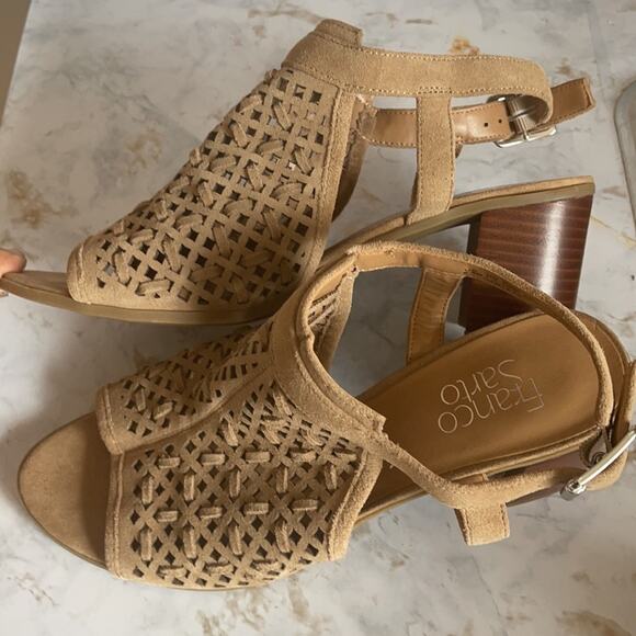 NEW Franco Sarto Suede Block Heels - Picture 6 of 9